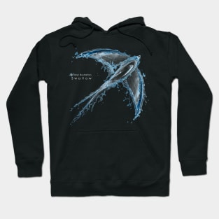 Water illustration “Swallow“ Hoodie